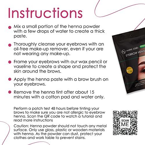 Marie-José Marie-José & Co Henna Brow Tinting Kit Blonde Dye, Eyebrow Spot Coloring, Long-Lasting Eyebrow Powder, Water & Smudge Proof, 5 Sachets, Good for 50 Applications