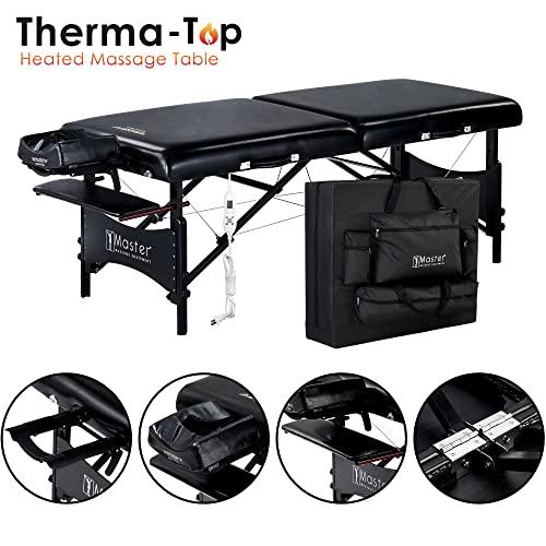 Master Massage Master Massage Table Galaxy Heated Professional,30 inch Extra Wide Portable Folding Memory Foam PU Upholstery Salon Spa bed,Height Adjustable Massage Therapy Table with carrying case (30" Galaxy TT)