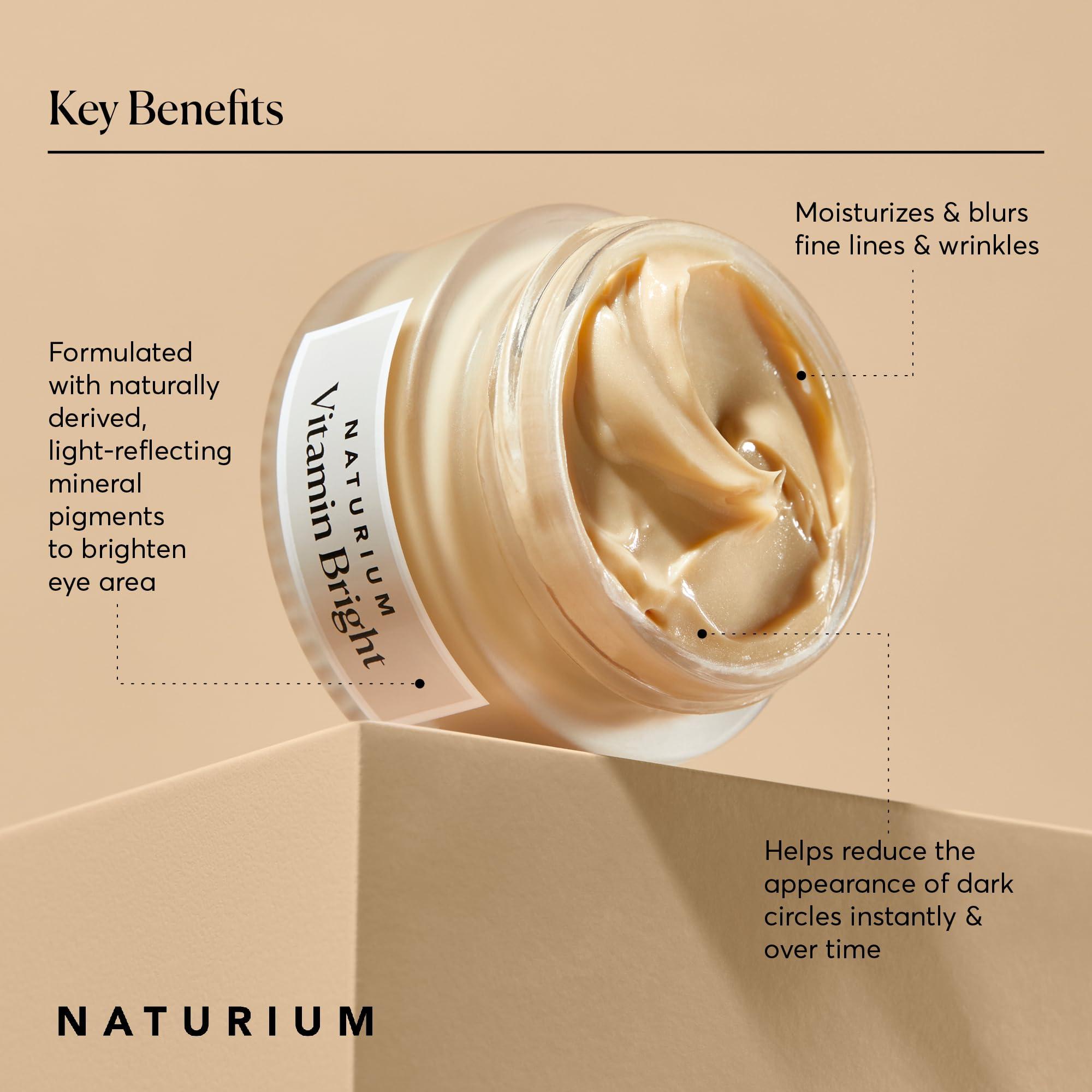 Naturium Naturium Vitamin Bright Illuminating Eye Cream, Under Eye Repair Cream for Dark Circles, with Vitamin K, Phyto-Complex, & Mineral Pigments, Light/Medium, 0.5 oz