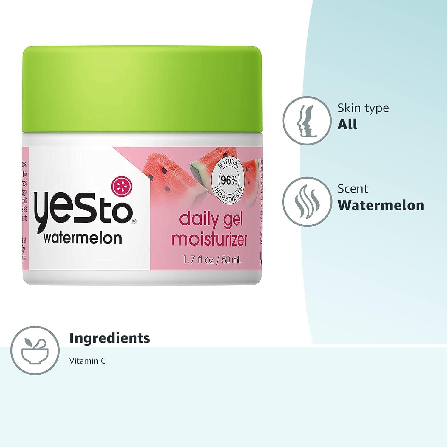 Yes To Yes To Watermelon Daily Gel Moisturizer, Skin Texture Improvement & Refreshing, Antioxidants, Sodium Hyaluronate, 1.7 Fl Oz
