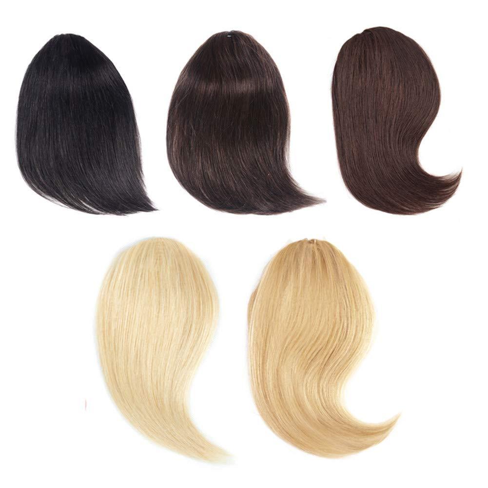 RemeeHi RemeeHi 100% Real Human Hair Invisible Side-swept Bangs Clip In Topper Top Thin Loss Hair Extension Raise Up Pad Hair Root 10 inch 25g 613# Bleach Blonde