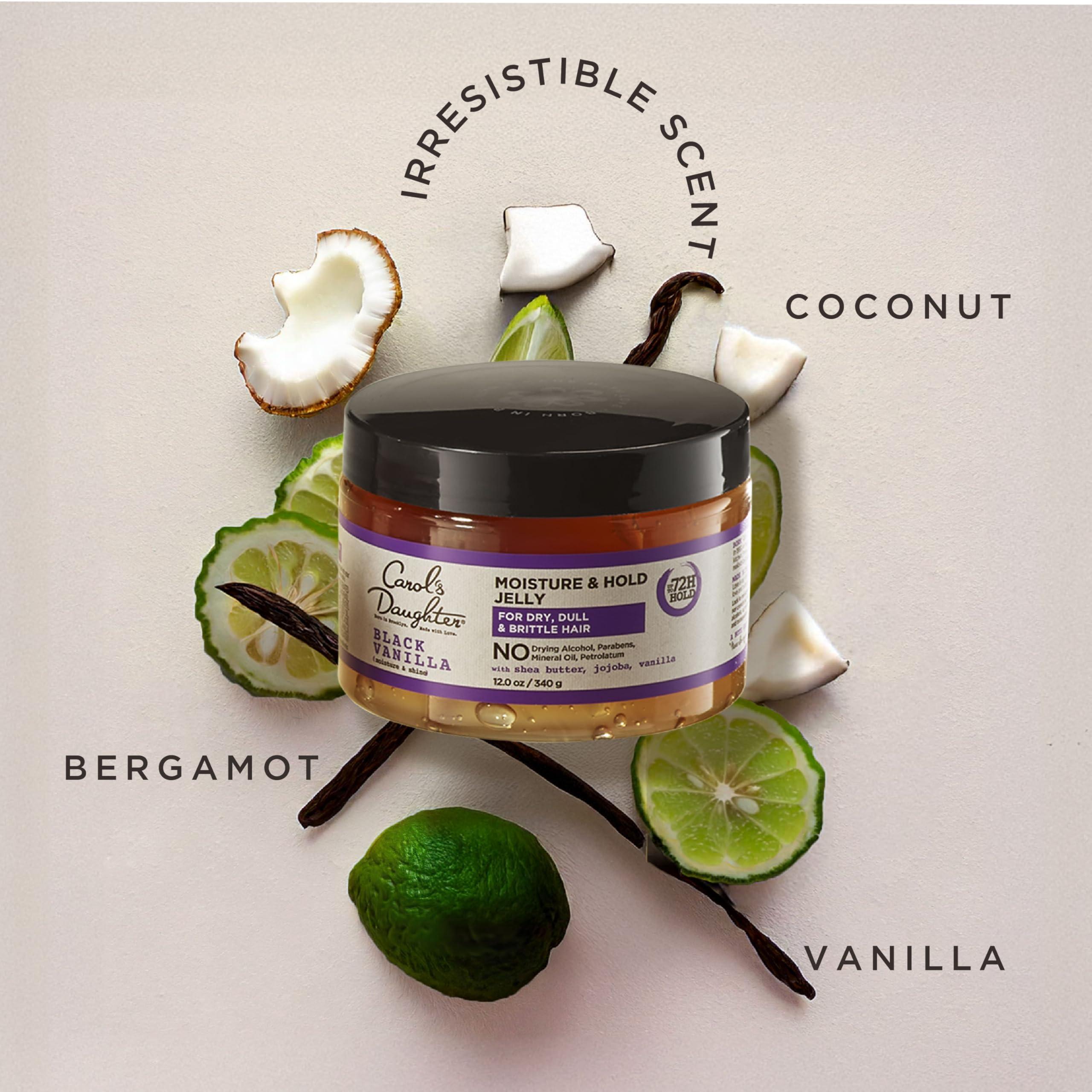 Carol\'s Daughter Carol\'s Daughter Black Vanilla Moisture and Hold Jelly, Hair Gel For Dry Hair with Shea Butter, Jojoba and Vanilla, 12 Fl Oz