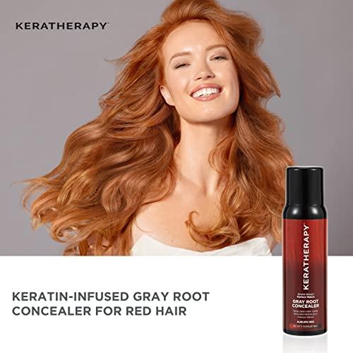 KERATHERAPY Keratherapy Keratin Infused Perfect Match Gray Root Concealer Spray, Light Brown, 3 oz, 118ml - Root Cover Up Spray to Hide Gray Roots - Keratin Therapy Hair Darkening & Temporary Scalp Concealer