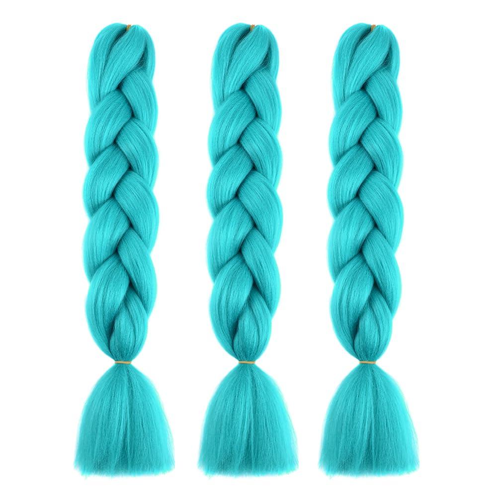 BALINGHAIR BALINGHAIR Braiding Hair Extensions Cyan Braids Hair Hot Water Setting (A27-3Packs)