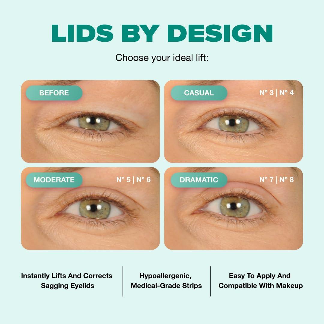 Contours RX Contours Rx Lids by Design - Medical Grade Instant Eyelid Correcting Strips for Heavy, Hooded, & Droopy Lids - Invisible, and Hypoallergenic Eyelid Tape - (6mm) 160ct