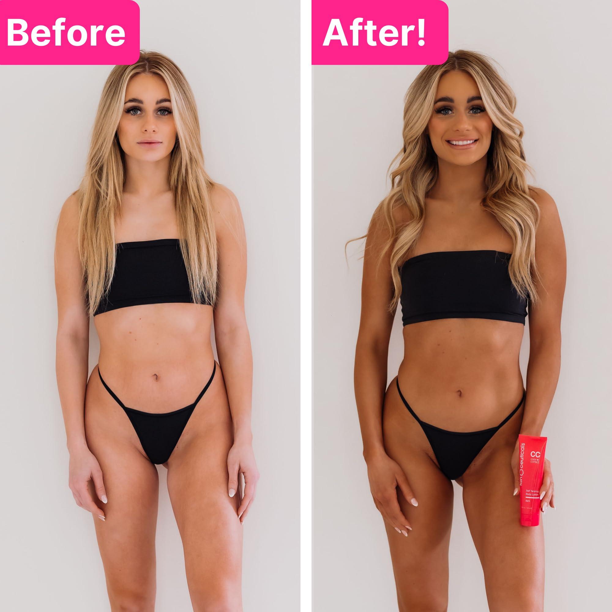 Tanceuticals Tanceuticals Self Tanner - Dark Self Tanning Lotion for Body - Gives Natural Looking & Long Lasting Sunless Tan  Quick Fake Tan, Bronze Glow - Fresh Coconut Scent & Healthy Ingredients (Dark)