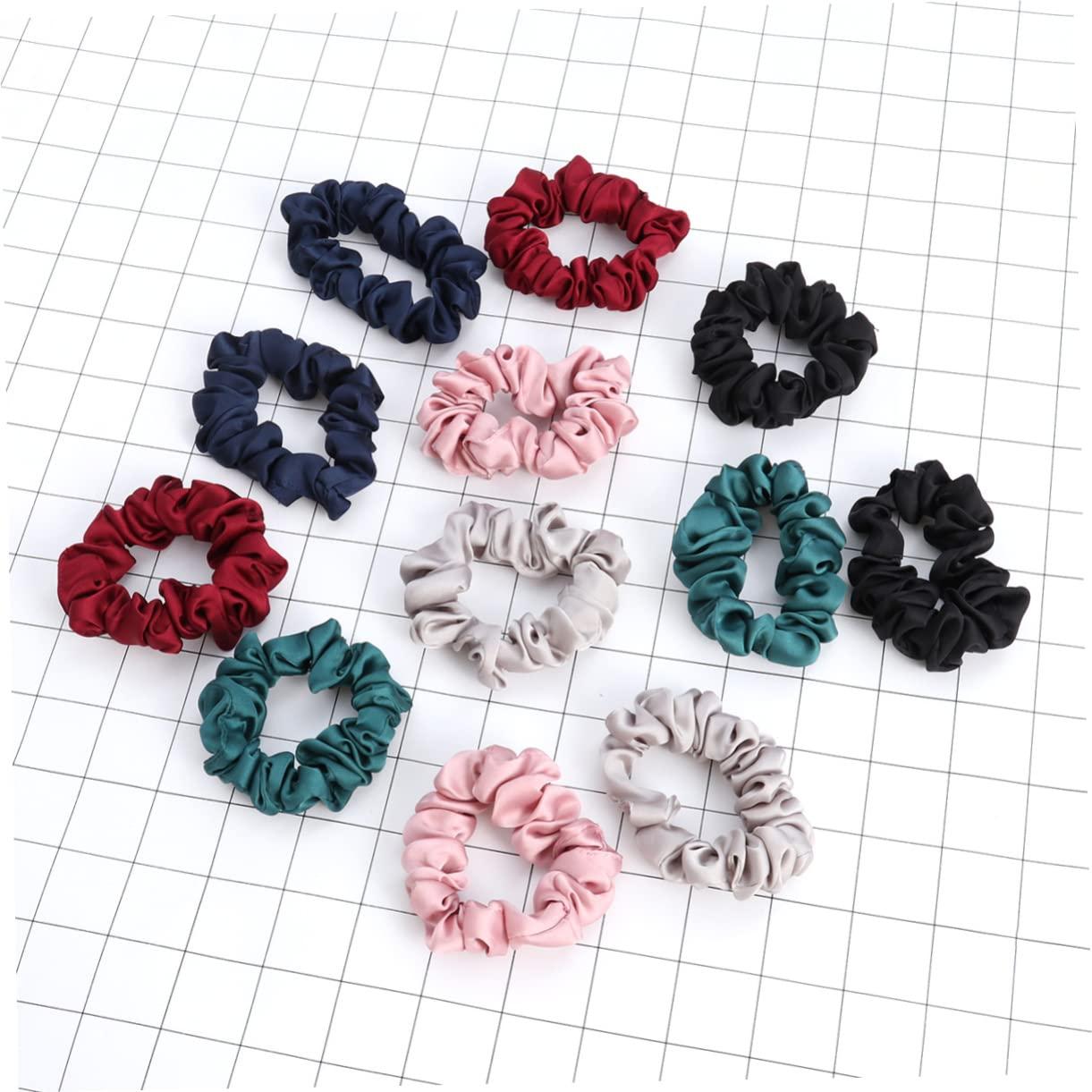 TOVINANNA 12pcs Girl Hair Scrunchy Hair Bands Hair Bands for Womens Hair Scrunchies for Hair Ribbons Satin Hair Scrunchies Satin Hair Tie Hair Bow Ponytail Holder Scrunchies for Women TOVINANNA