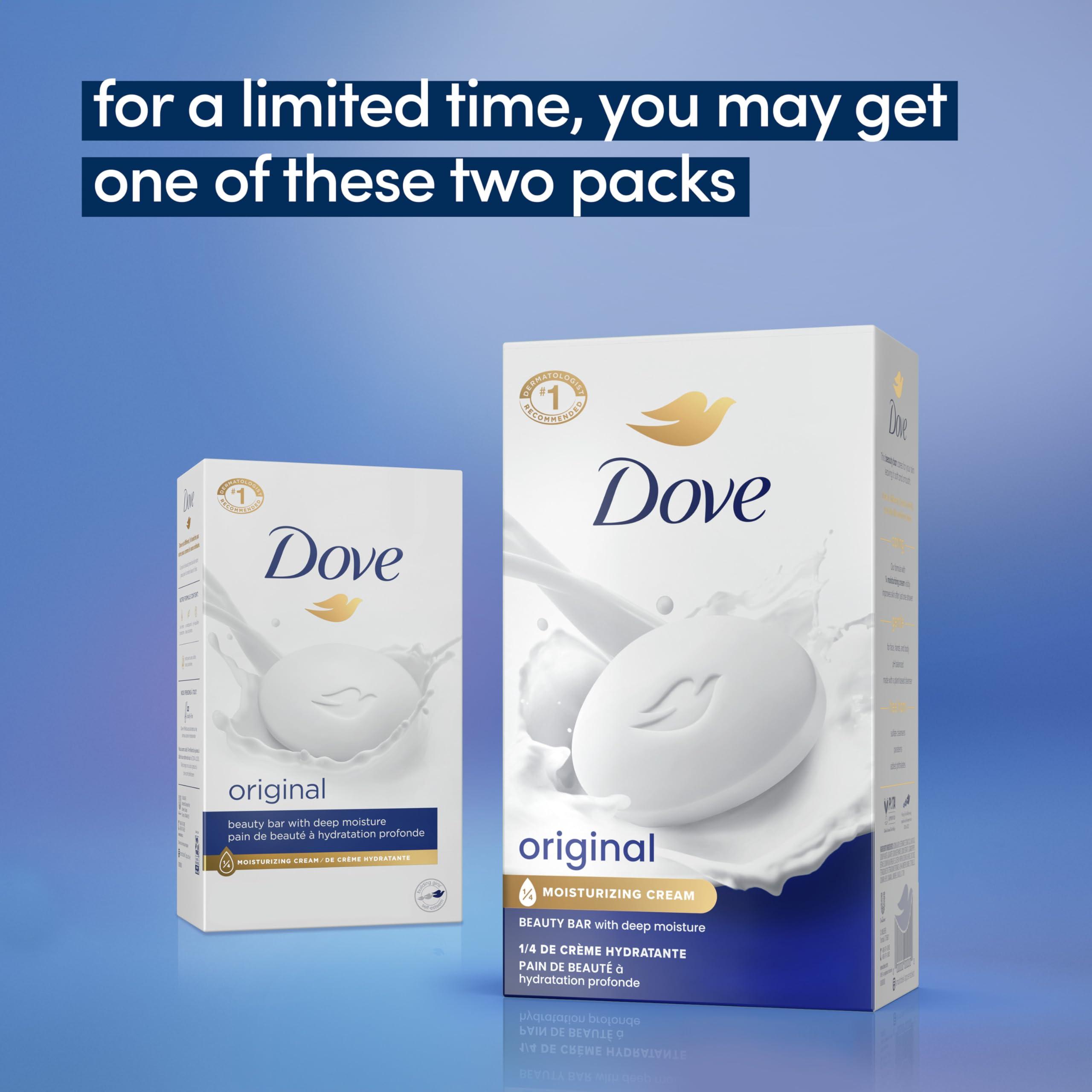 Dove Dove Beauty Bar Soap Original 4 Count for Soft, Smooth Skin, with 1/4 Moisturizing Cream 3.75 oz