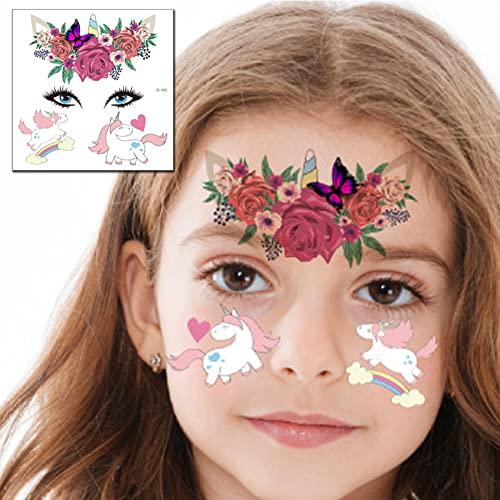Mimeile Animal Face Tattoos Stickers for Kids Temporary Fake Paint Tattoos 12 Sheets, Water Transfer Birthday Party Supplies Festival Favors Makeup Skin Decor for Girl Boy