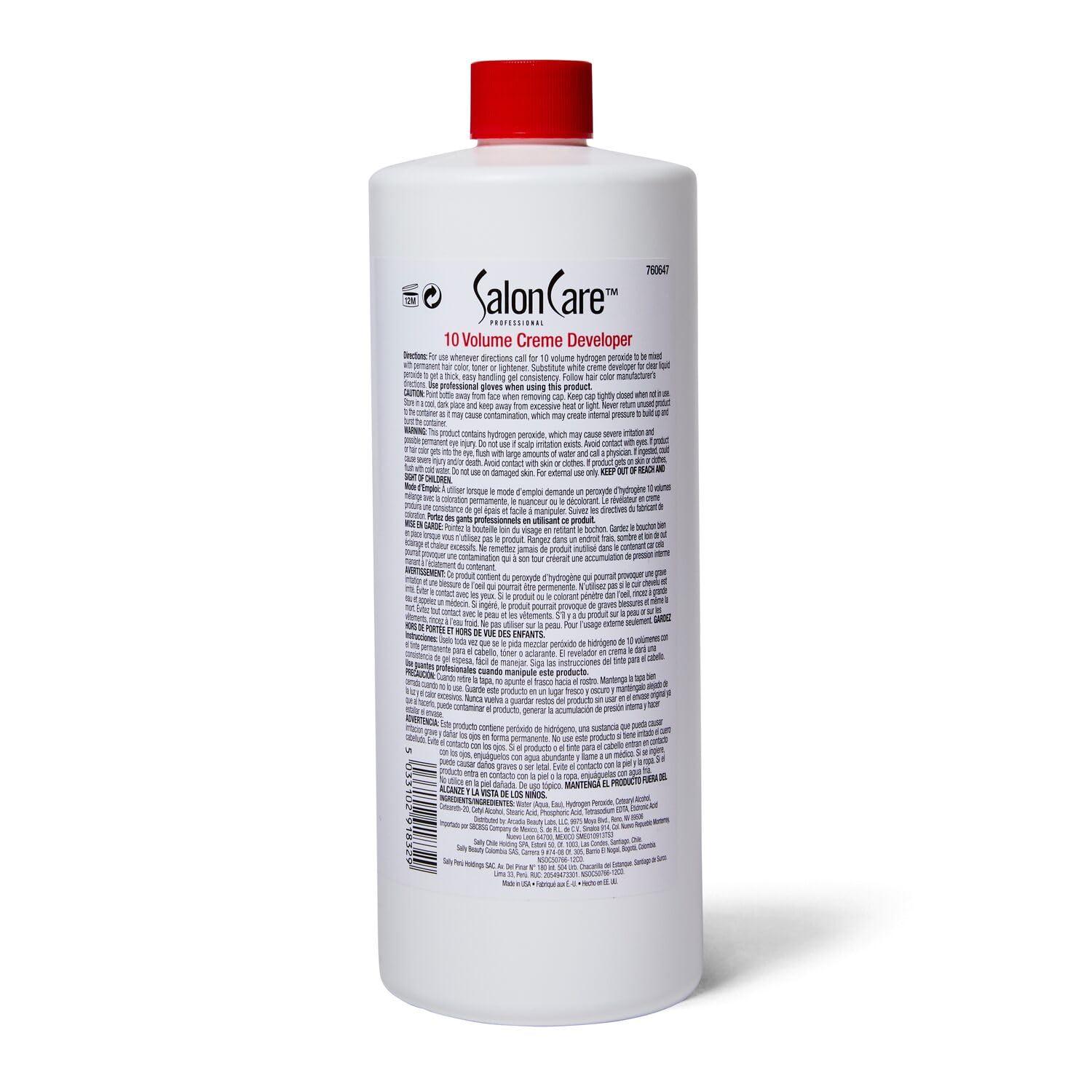 Salon Care Salon Care 10 Volume Creme Developer, Gentle Lift, Easy to Handle Cream Consistency, 16 Ounce