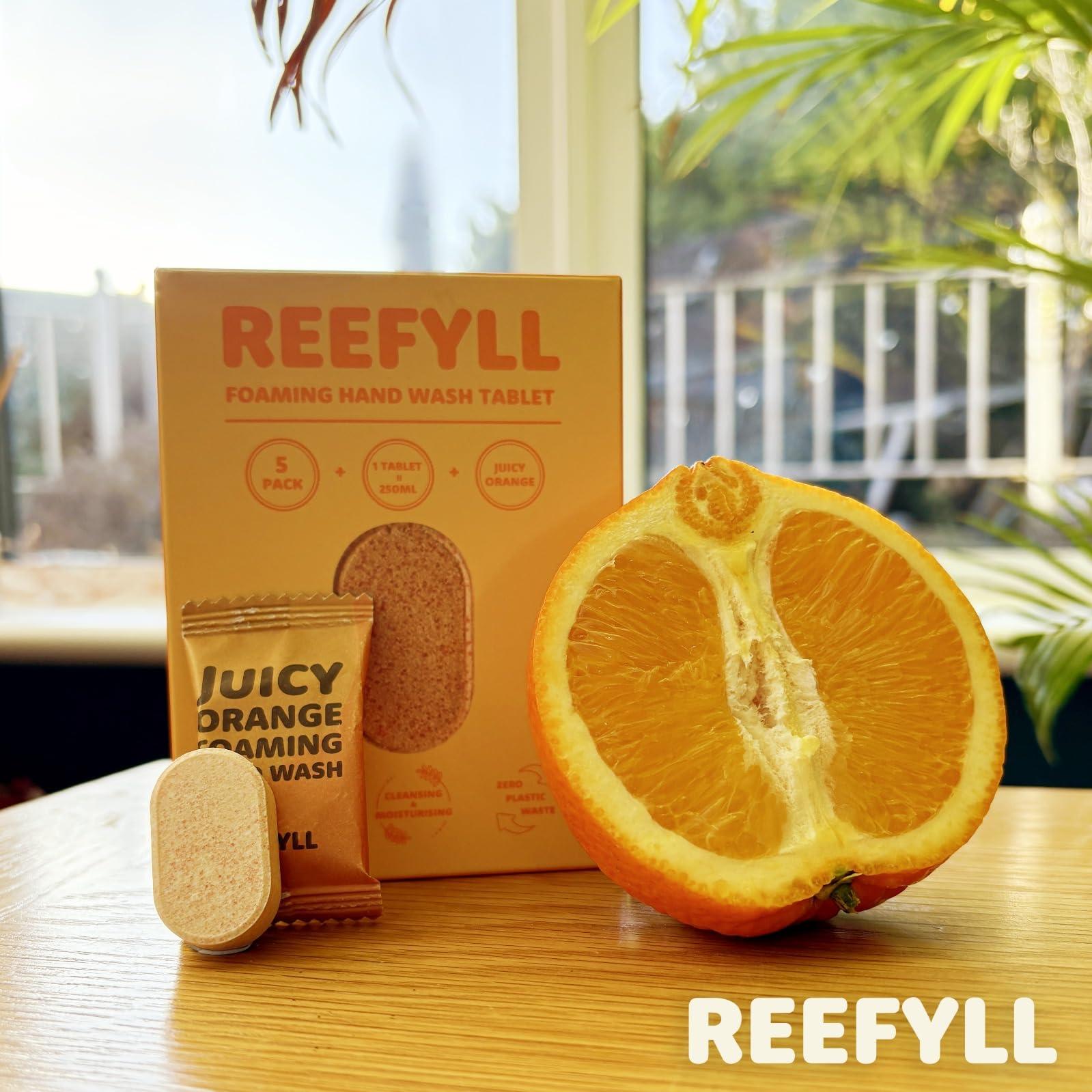 Reefyll Reefyll Foaming Hand Soap Refill Tablets Dissolvable Plastic Free Hand Wash Pods Just Add Water Juicy Orange Scent 3 Tablets