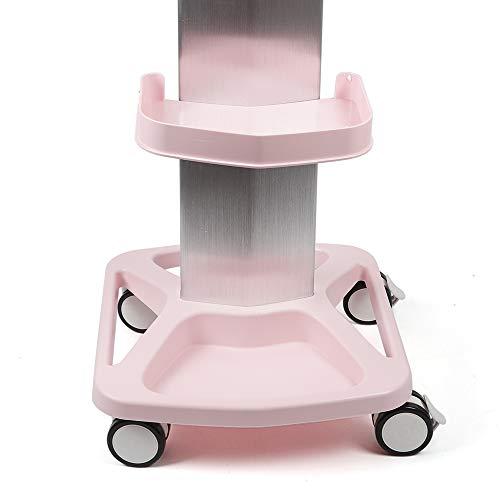 InnaMall Salon Trolley Cart, Aluminum Alloy Rolling Salon Trolley with Wheels Pink Beauty Spa Trolley Cart Tattoo Roller Tray Beauty Cart Salon Storage Mobile Carts for Trolley Holder Tool Cart Load 33Lbs