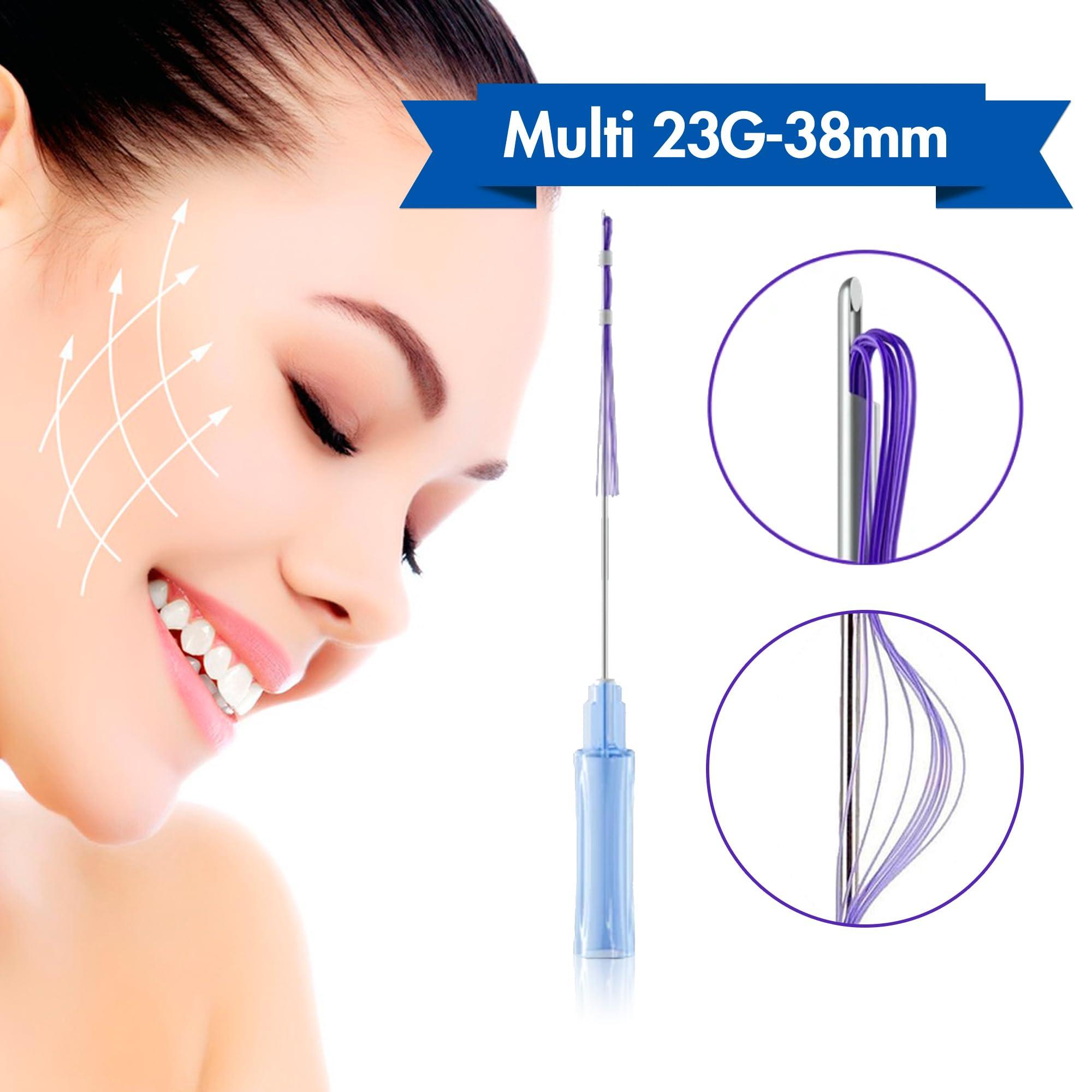 ESTEVO ESTEVO PDO Multi-Thread L-Type Blunt, Multiple PDO Mono Line Threads for Facial Filling (16PCS-23G*38mm)