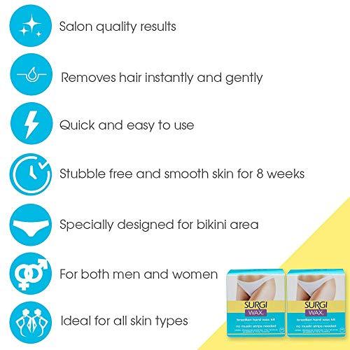 Surgiwax Surgi Wax Brazilian Hard Wax Waxing Kit for Private Parts, 4 Ounce Boxes (Pack of 3)