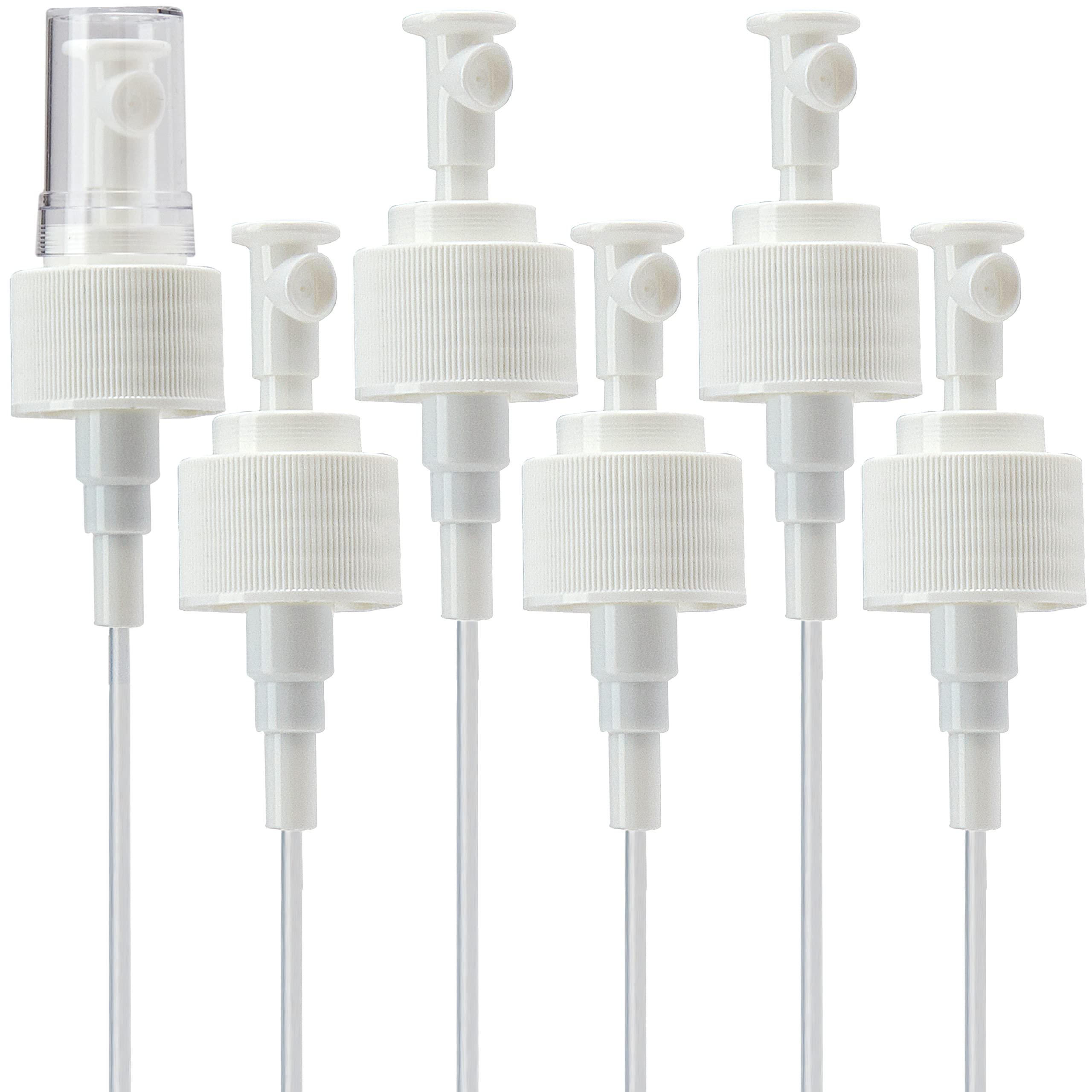 Mop Mob Leak Proof Fine Mist Spray Head 6 Pk. Plunger Sprayer Replacement Cap for Large Bottles, BPA-free 24/410 Thread Fingertip Pump Mister Top with 9.25 in. Tube for Home, Cleaning, Beauty + Hair Care