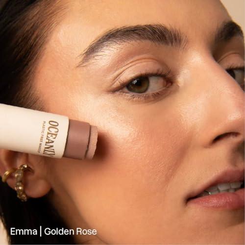 ATTITUDE Bundle of ATTITUDE Oceanly Lightweight Highlighter Stick, Titanium Dioxide-Free, EWG Verified, Plastic-Free, Vegan Makeup, Golden Rose, 0.3 Oz + Oceanly Lightweight Bronzer Stick, Coffee, 0.3 Oz