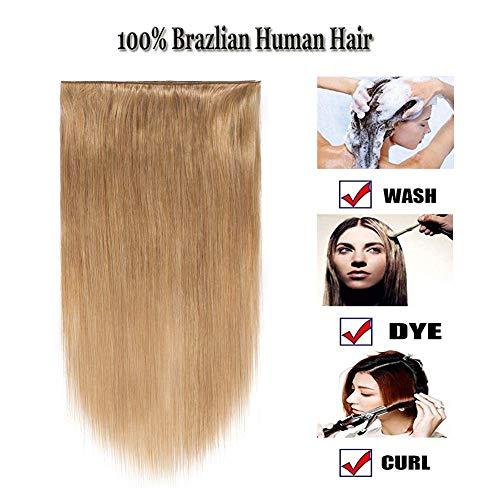 Benehair Benehair Human Hair Bundles 20 Inch Straight Bundles Human Hair 1 Bundle Brazilian Hair Bundles Dark Blonde 100% Unprocessed Virgin Long Remy Weave Hair Extensions #27 100g