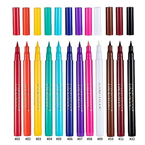 BestLand BestLand 12 Colors Matte Liquid Eyeliner Set Rainbow Colorful Neon Eyeliner Pencil Pigmented Waterproof Smudgeproof Long Lasting Gel Eye Liner Christmas Makeup Gift Kit for Women (Set E)