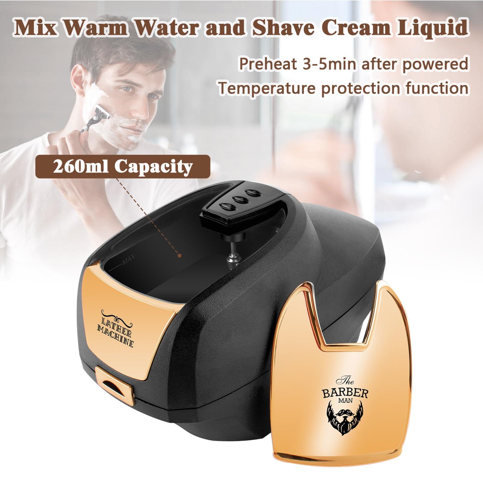 YCCOKJJ Professional Hot Lather Machine for Shaving, Barber Shop Heated Beard Cream Dispenser with 260ML Lather Container, Household Lather Warmer Machine, Father\'s and Birthday Gift for Men