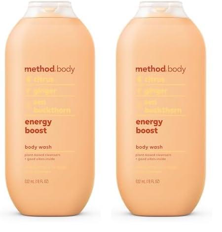 Method Method Body Wash, Energy Boost, Paraben and Phthalate Free, 18 oz (Pack of 2)