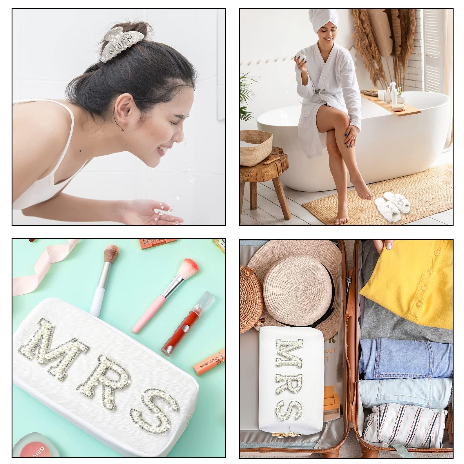 Tkifoda Tkifoda Bride To Be Gift Set Bride Makeup Bag I Do Bride Slippers Bride Robe Bride Hair Clip Bride Gifts Wedding Gifts (Slippers+Makeup Bag+Clip)