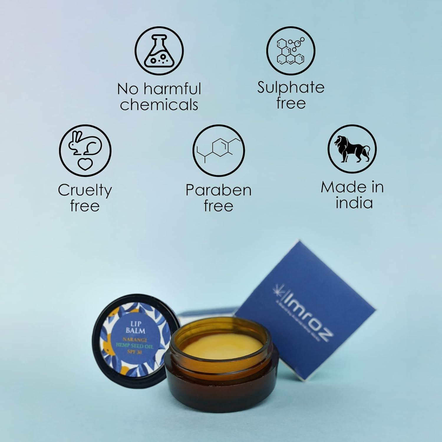 SHIVEEX STORE Natural Lip Balm For Men & Women I 24 Hrs Lip Moisturizer For Dry And Chapped Lips I Non-sticky | Lip Balm With SPF | Enriched with Cocoa Butter, Narangi & Hemp Seed Oil | SPF 30I 5gm