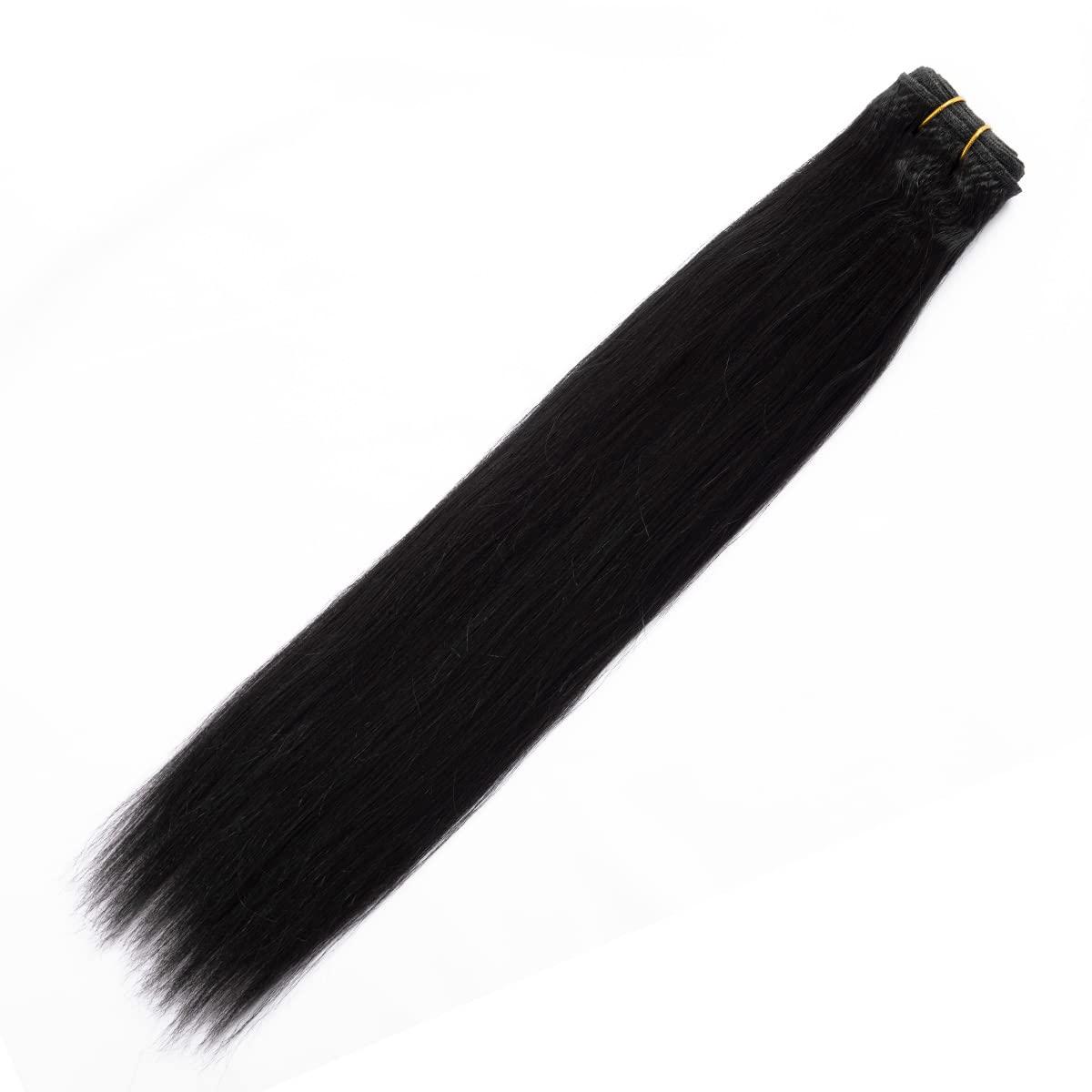 OURI OURI Hair Yaki Straight Human Hair 1 Bundle 9A 100% Unprocessed Virgin Brazilian Yaki Straight Human Hair Weaves 100g (16 Inch)