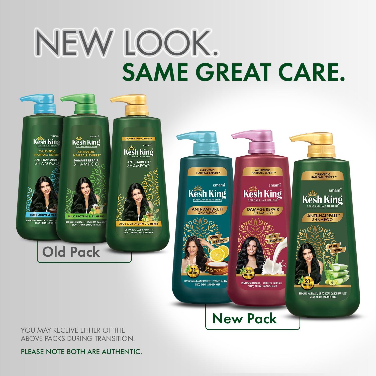 KESH KING KESH KING Anti Hairfall Shampoo | with 21 Ayurvedic Herbs & Aloe Vera | Provides Healthy Nourished Scalp | for Shiny & Smooth Hairs | 33.81. Fl Oz/1000ml