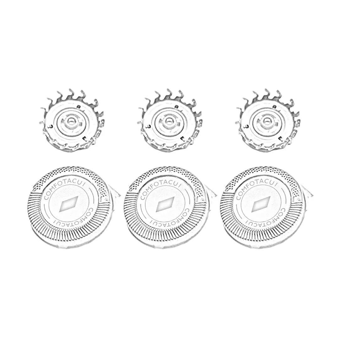 JRSHOME JRSHOME JRSMART 3Pcs Shaver Replacement Heads Compatible for Phi&lips Norel&co HQ6 Quadra Action Shavers 7886XL, 7885XL, 7867XL, 7866XL, 7865XL, 7864XL Models