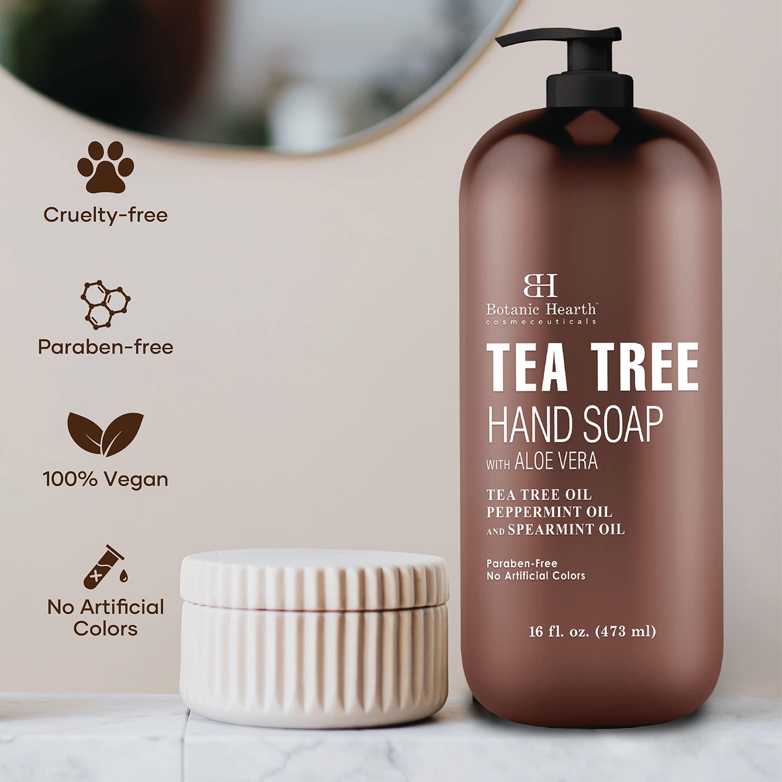 Botanic Hearth Botanic Hearth Tea Tree Liquid Hand Soap - Sulfate Free Formula - Multi Purpose Hand Wash with Aloe Vera and Premium Grade Tea Tree Oil, Pump Dispenser - 16 fl oz