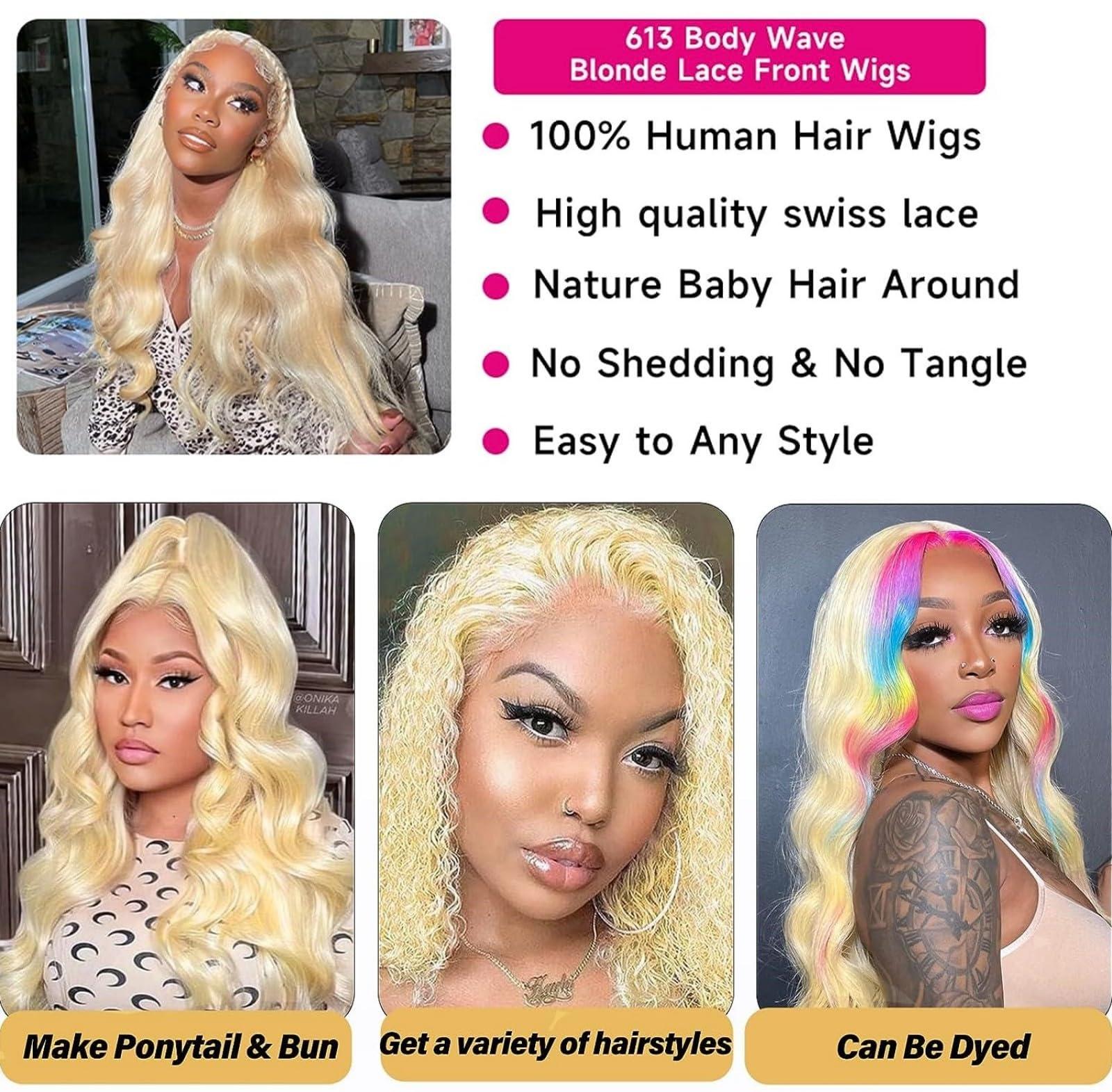 BANGS on TARGET BANGS on TARGET 30 Inch 613 Lace Front Wig Human Hair 210 Density 613 13x6 Blonde Human Hair Wig Body Wave Lace Front Wig Human Hair 613 HD Lace Frontal Wig Pre Plucked with Baby Hair