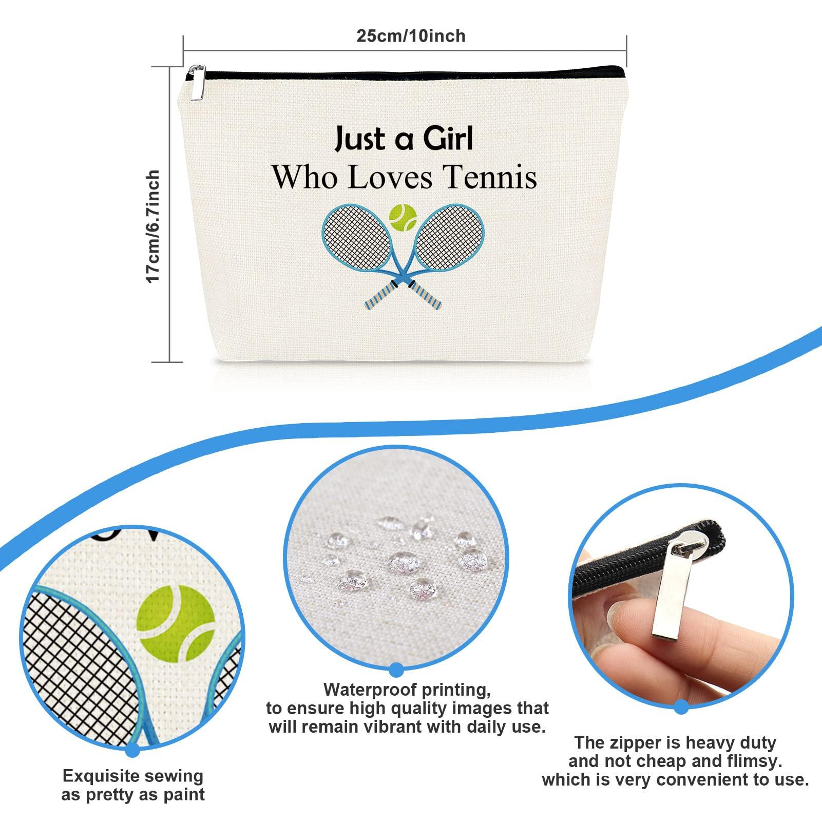 Mikela Tennis Gifts Makeup Bag for Women Tennis Lovers Gift Tennis Inspirational Gift Tennis Team Gift Idea Tennis Player Gifts Cosmetic Bag Birthday Graduation Gift for Tennis Lovers Friends Sister