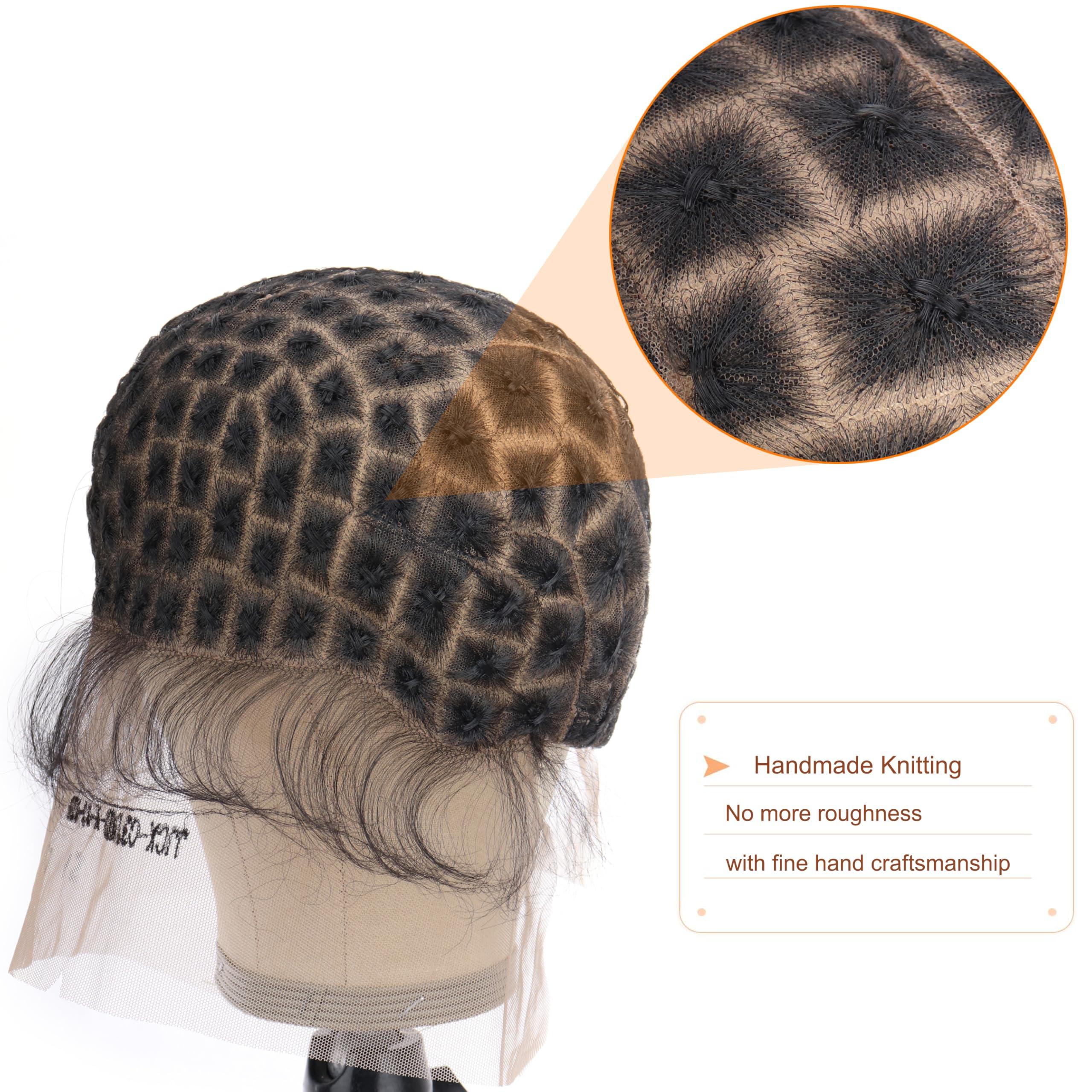 PORSMEER PORSMEER Full Lace Braided Wig Caps for Crochet Hair, Lace Crochet Cap for Black Women, Knot Crochet Wig Cap with Baby Hair, LightWeight Adjustable & Breathable with 123 Knots