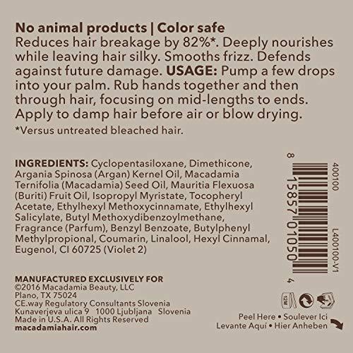 Macadamia Professional Macadamia Professional Hair Care Sulfate & Paraben Free Natural Organic Cruelty-Free Vegan Hair Products Nourishing Hair Repair Oil Treatment, 4.2oz
