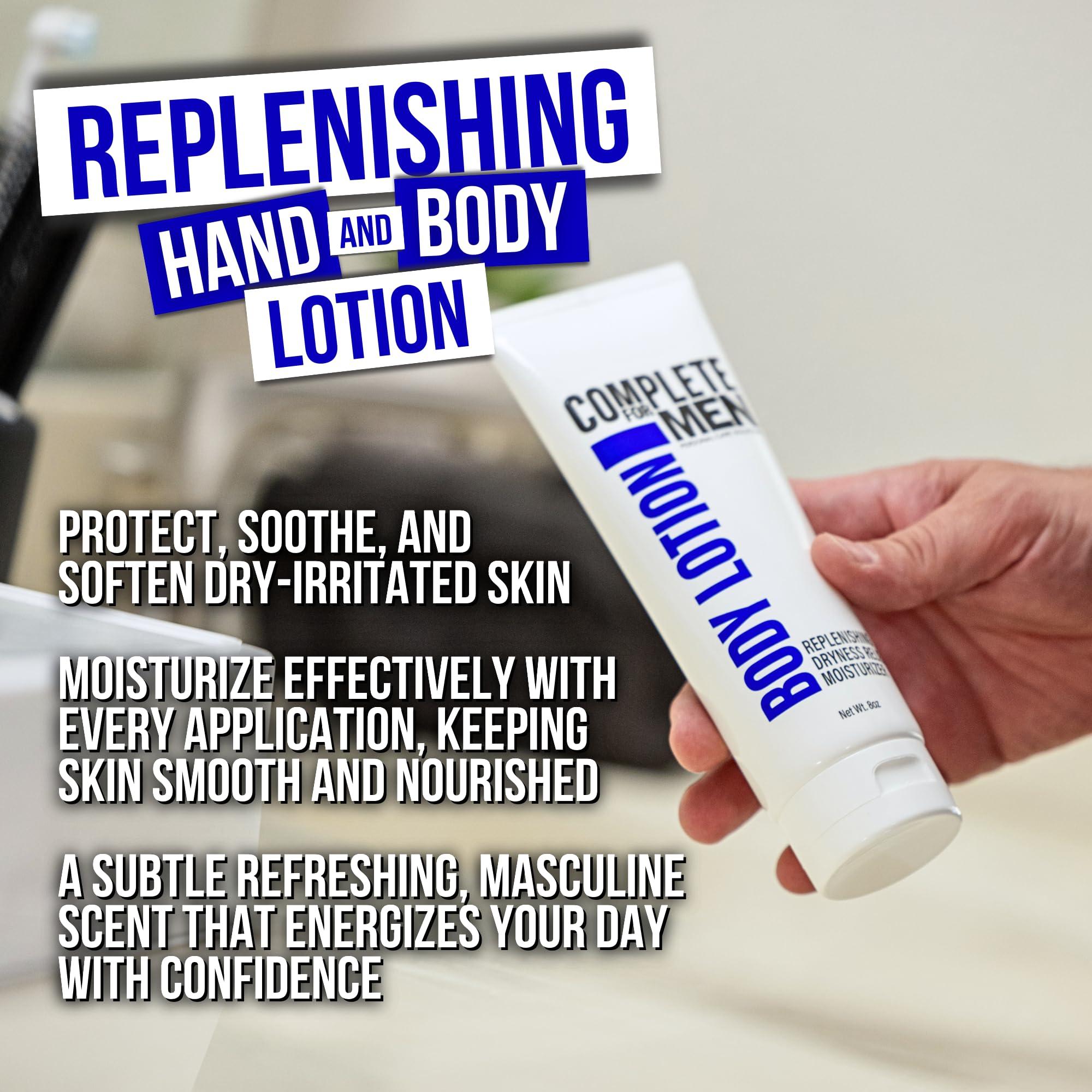 COMPLETE FOR MEN COMPLETE FOR MEN - Body Lotion for Men, for Dry Skin: Non-Greasy Hand & Body Moisturizer with Shea Butter, Aloe Vera, 24 Hour Hydration, Mens Lotion for Dry Skin