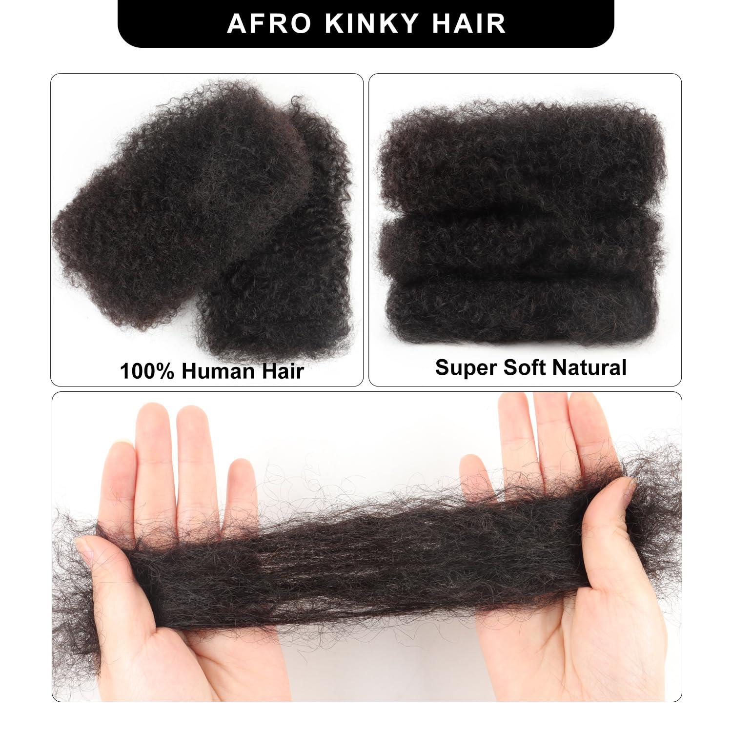 obeani obeani Afro Kinky Human Hair For Braiding Twist Afro Kinky Human Hair For Dreadlocks 1 Pack 30 Gram And Five Pack For a Head, Bulk Pack (1B#, 10)