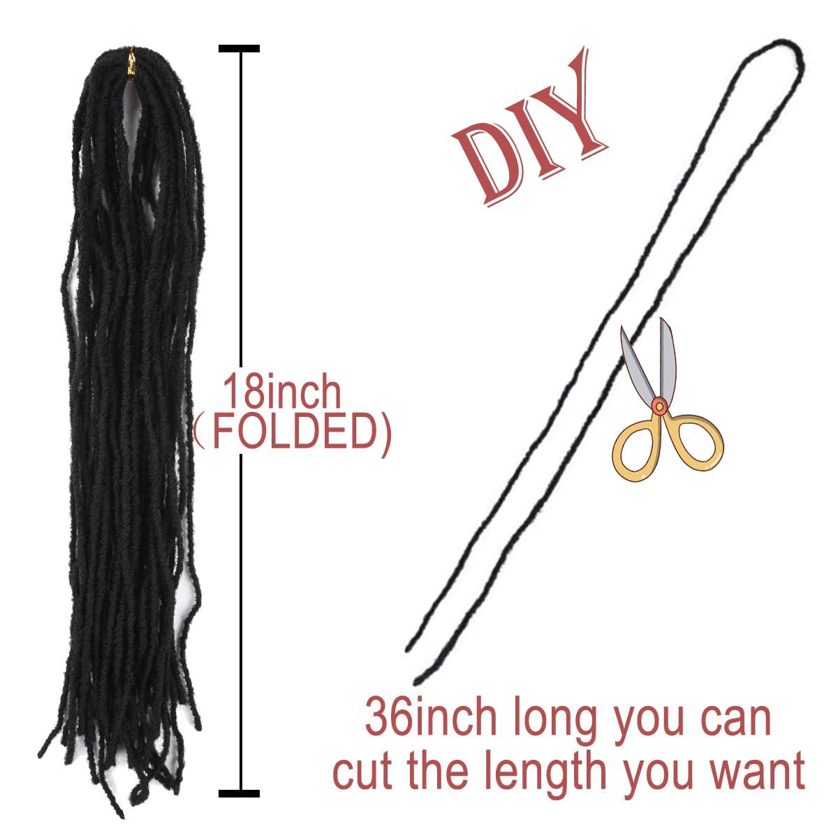 RAYIIS RAYIIS Fuax Locs Crochet Hair Super Lightweight Micro Locs 4 Pack Sister Locs Crochet Hair Synthetic braids Hair Extensions (Ginger, 18 inches)