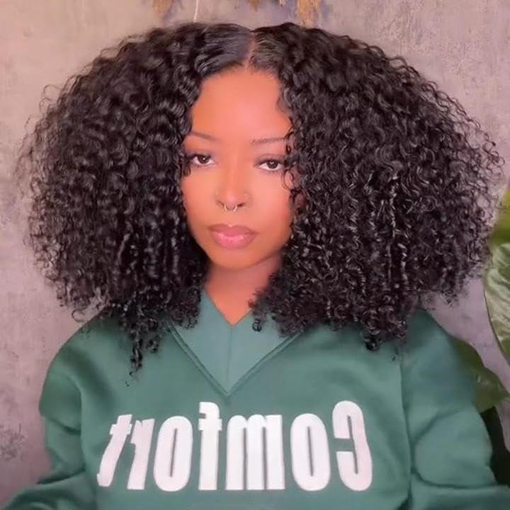 Ali Pearl Alipearl Hair 5x7 Glueless Kinky Curly Wigs Short Curly Human Hair Ready to Go Lace Front Wigs Pre Plucked With Baby Hair Lace Closure Wig 20 Inch