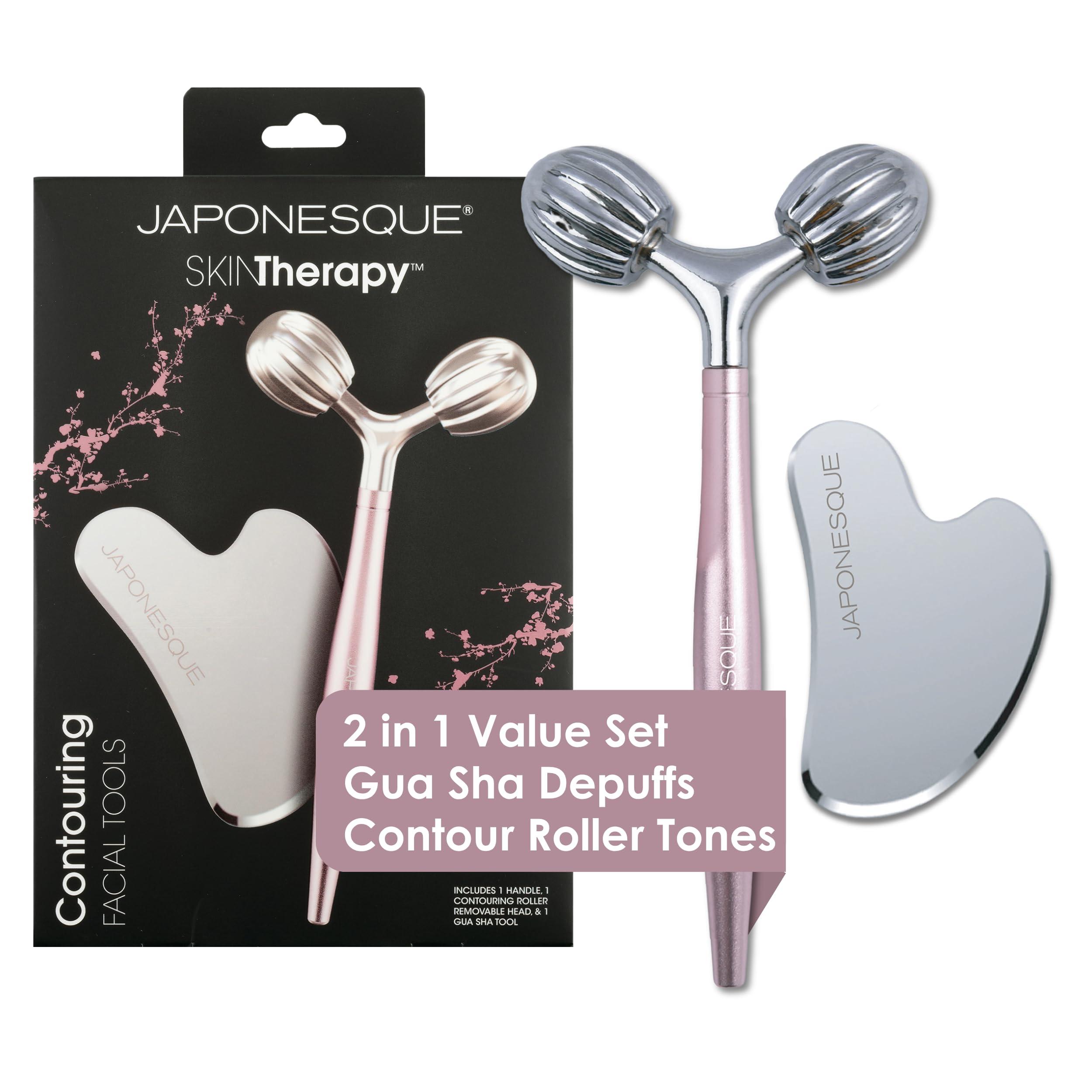 JAPONESQUE JAPONESQUE SKINTherapy Contouring Facial Tool V Roller for Lymphatic Drainage, Facial Massage, Relieves Tension and Improves Absorption of Skin Care Products