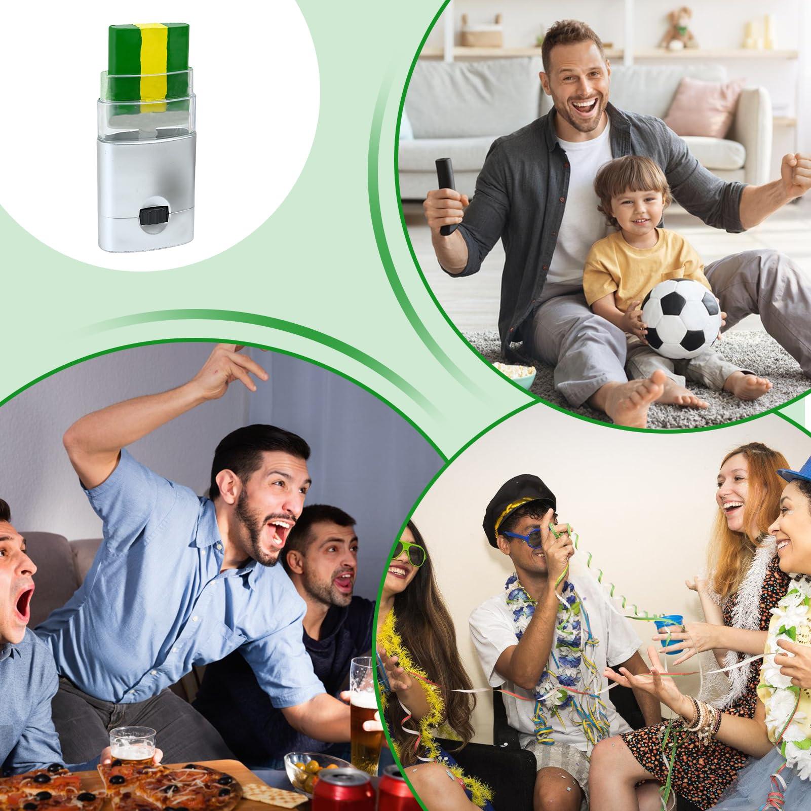 FINLALO Pride Face Paint , Face Paint Pens, Bright Patriotic Facial 3-Color Makeup Pen Waterproof and Sweat Resistant Long Lasting Color, Rainbow Face Paint Stick for All Sporting (Brazilian flag)