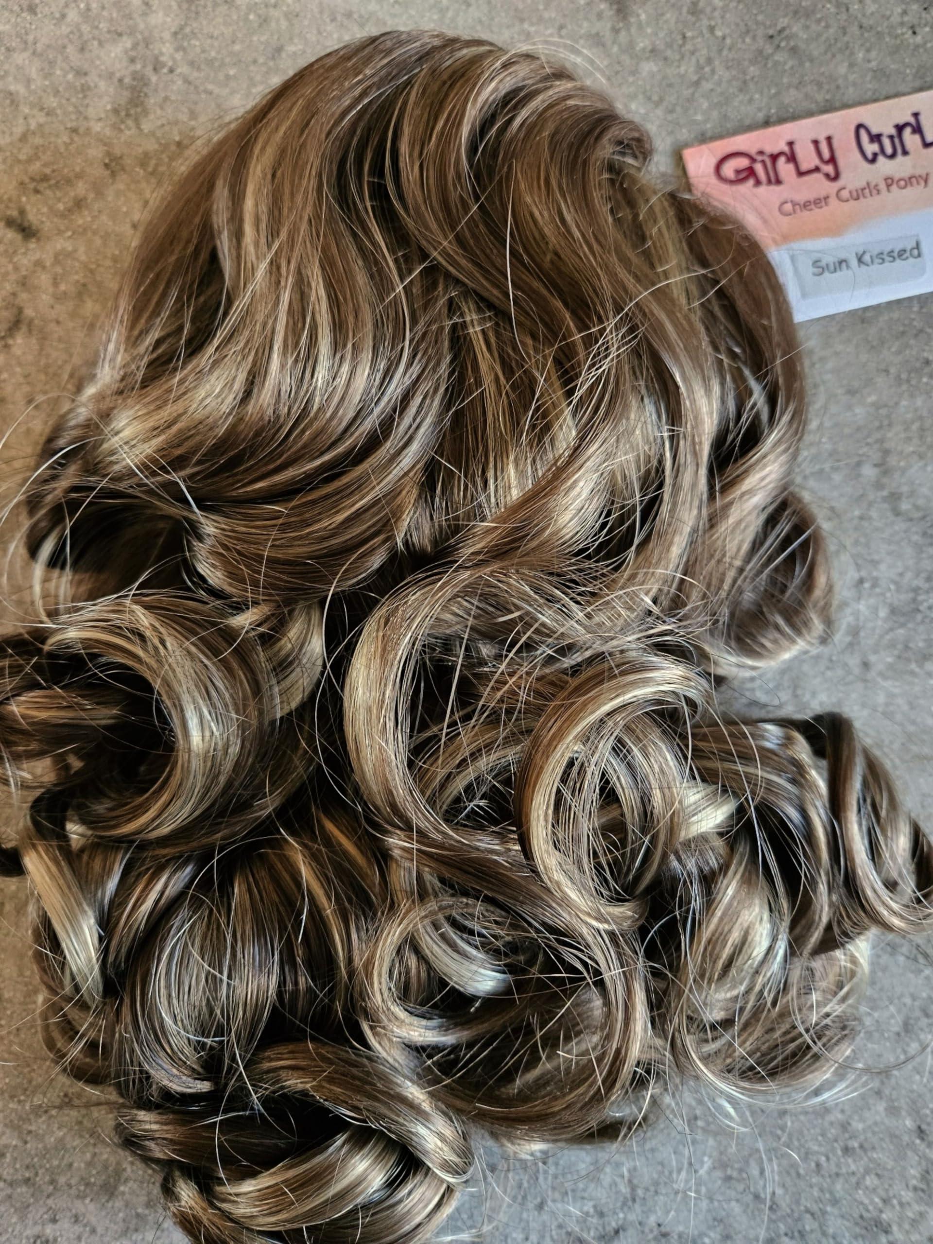 Girly Curls Girly Curls Curly Cheerleader Hairpiece for Cheer and Dance… (Sunkissed)