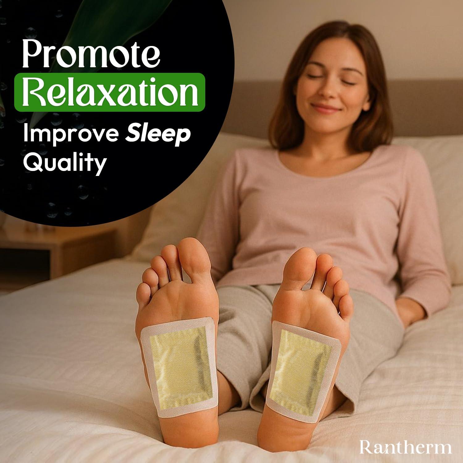 Rantherm Foot Paches, Premium Deep Cleansing Foot Pads, Bamboo Foot Paches, Ginger Foot Pads for Promoting Sleeping, Relieving Fatigue and Relaxing Muscles & Tendons and Eliminate Moisture 20 Packs