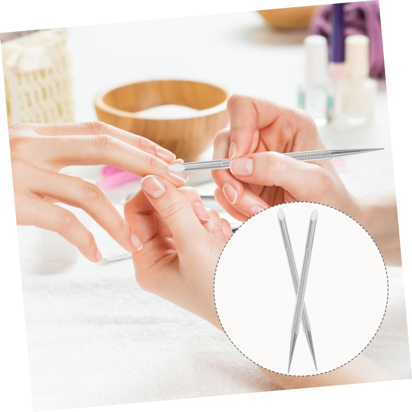 Beavorty Beavorty 2sets Nail Art Supplies Metal Cuticle Pusher Nail Scaler Cuticle Cleaner for Gel Polish Removal 2pcs*2