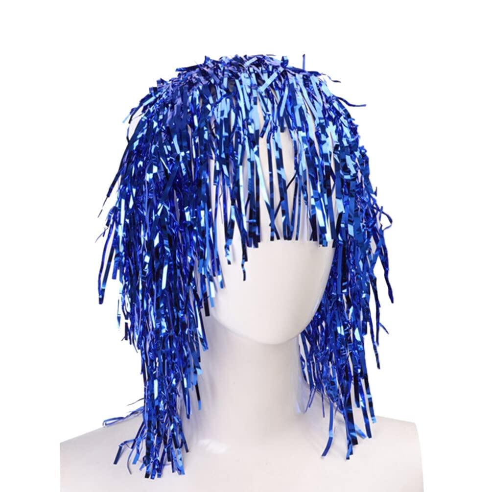 BESPORTBLE BESPORTBLE 12pcs Foil Tinsel Wig Metallic Shiny Party Wig Metallic Cosplay Supply