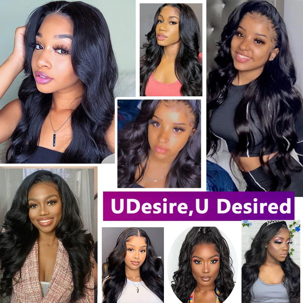 UDesire UDesire Body Wave Lace Closure 4x4 Free Part Closure Human Hair Brazilian Virgin 100% Unprocessed Human Hair Lace Closure Natural Black Color with Baby Hair(18inch