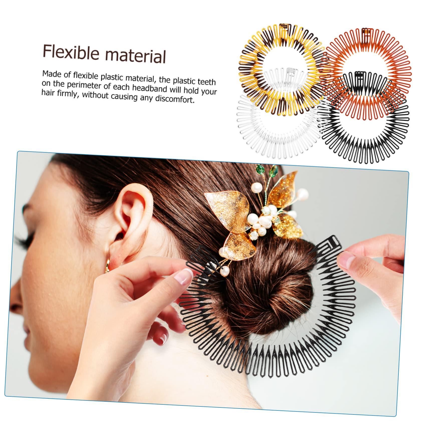 Beavorty Beavorty 20 Pcs Spring Comb Wig Comb Stretch Comb Hair Combs for Flexible Circle Comb Stretchable Hair Combs Full Circular Comb Full Circular Headband Hair Comb Headband Stretch Hair Combs