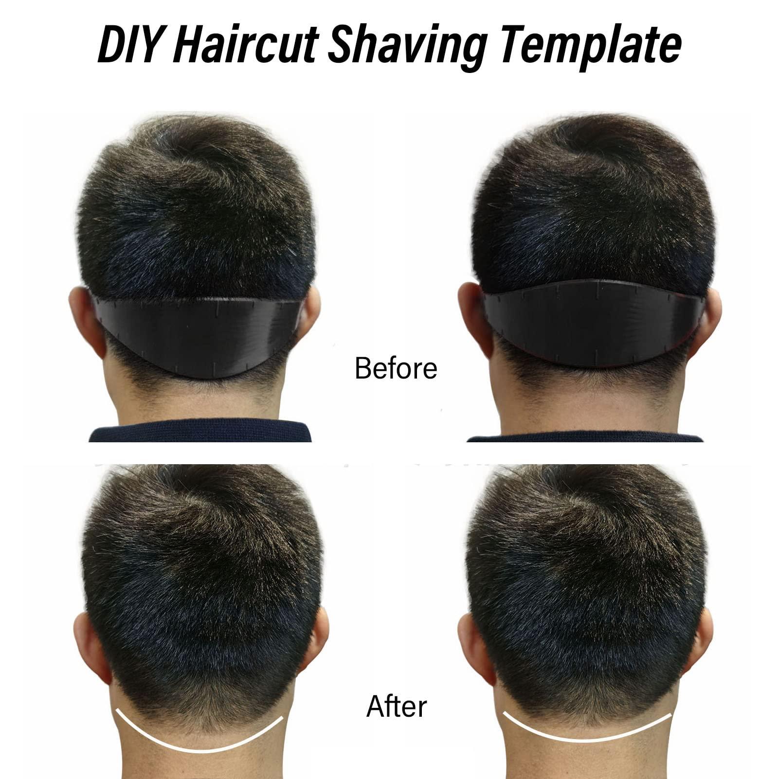 Brrnoo Neckline Shaving Template,Adjustable Curved Silicone Band for Skin Fade Guidelines for DIY Haircuts,Fade Haircut for Hair Clippers (Black)