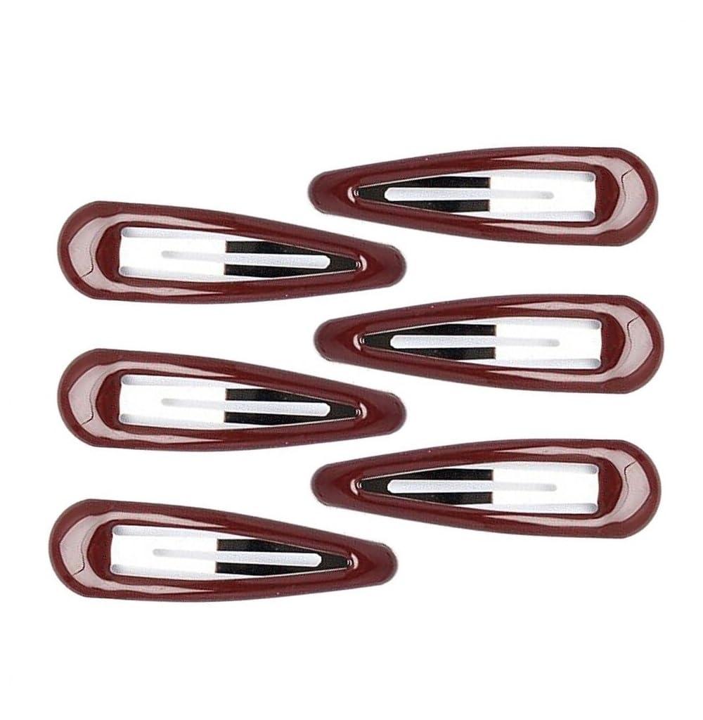 Accessories Generic Set of 6 Regular Burgundy Hair Clips Snap Bendies.