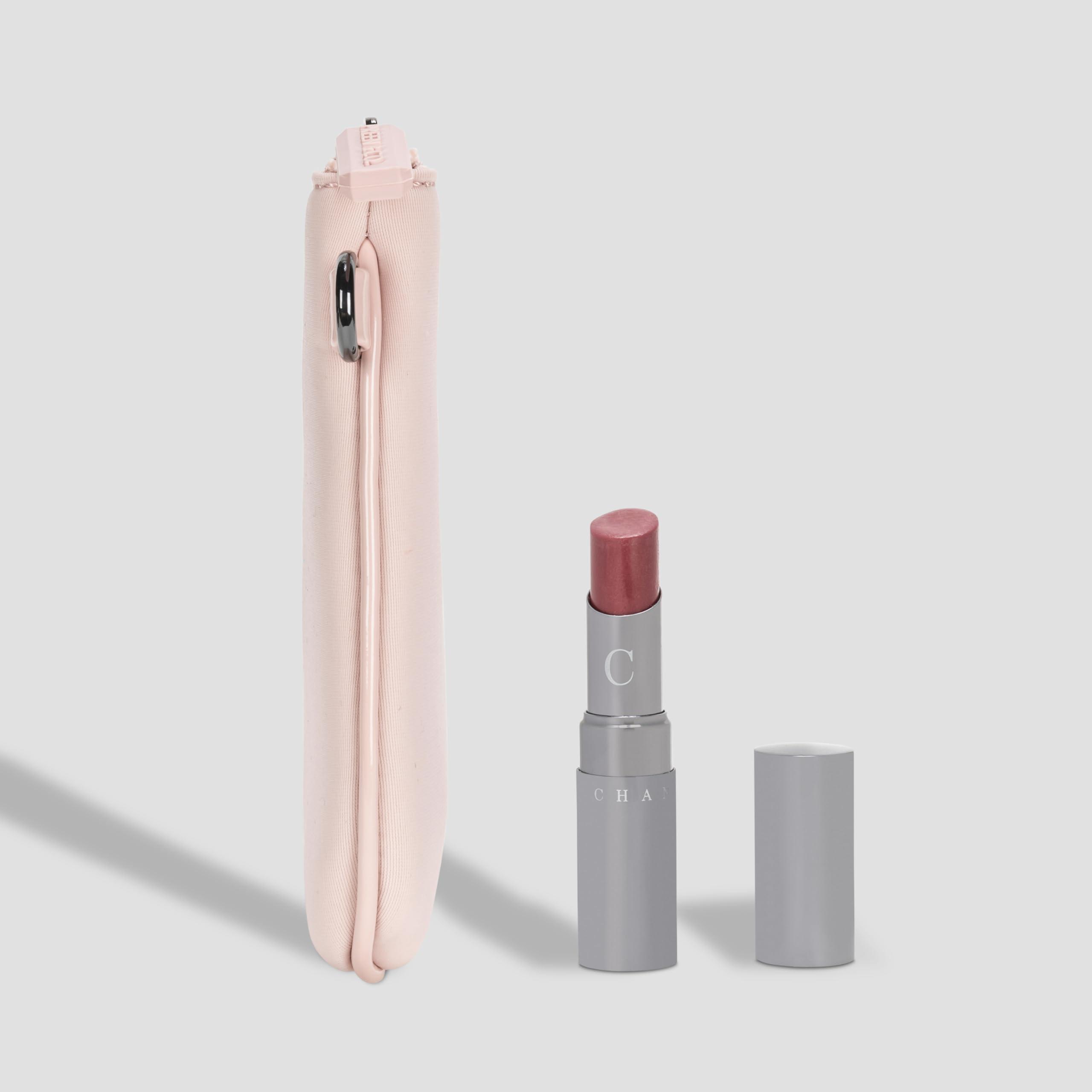 PREEN AND CO HAWAII Small, slim heat-resistant makeup beauty pouch for purse. Insulated cosmetic pouch helps protect makeup from melting, spoiling and expiring quickly. Makeup bag for car (Pouch, Nude Pink Pouch)