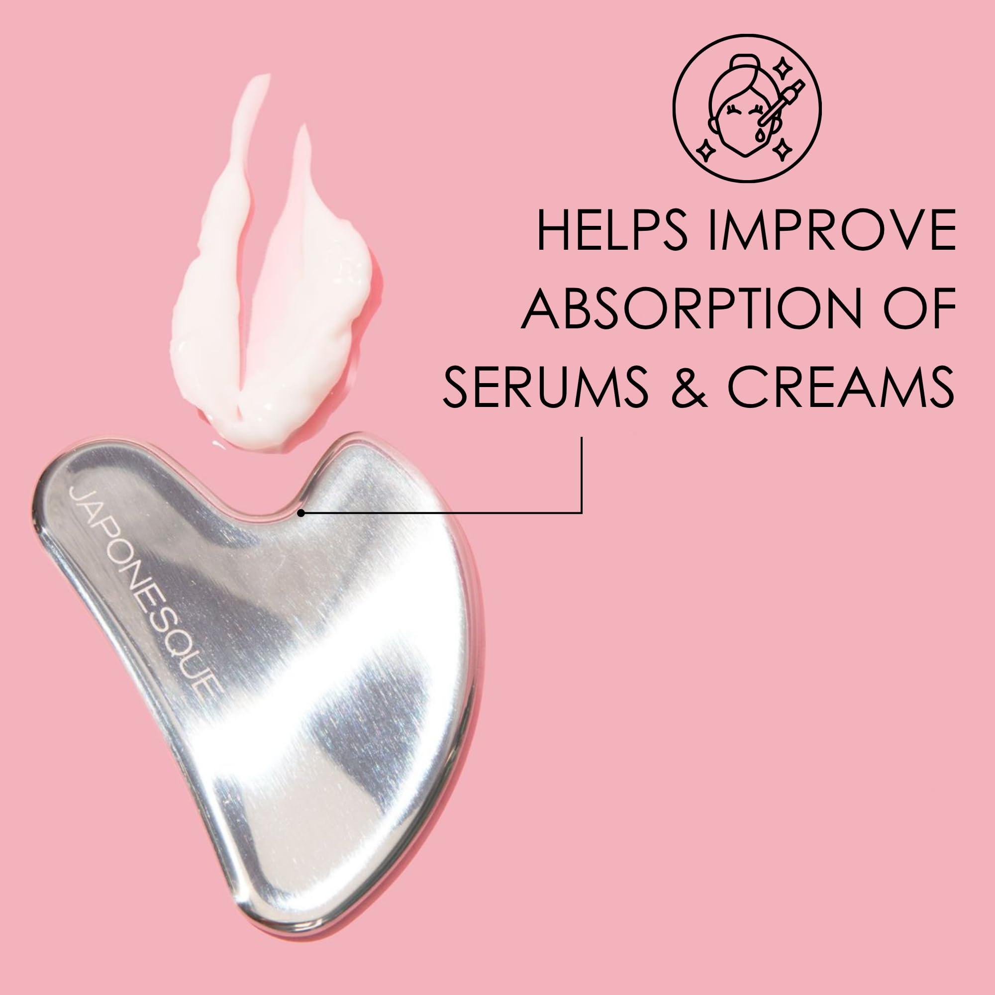 JAPONESQUE JAPONESQUE SKINTherapy Contouring Facial Tool V Roller for Lymphatic Drainage, Facial Massage, Relieves Tension and Improves Absorption of Skin Care Products